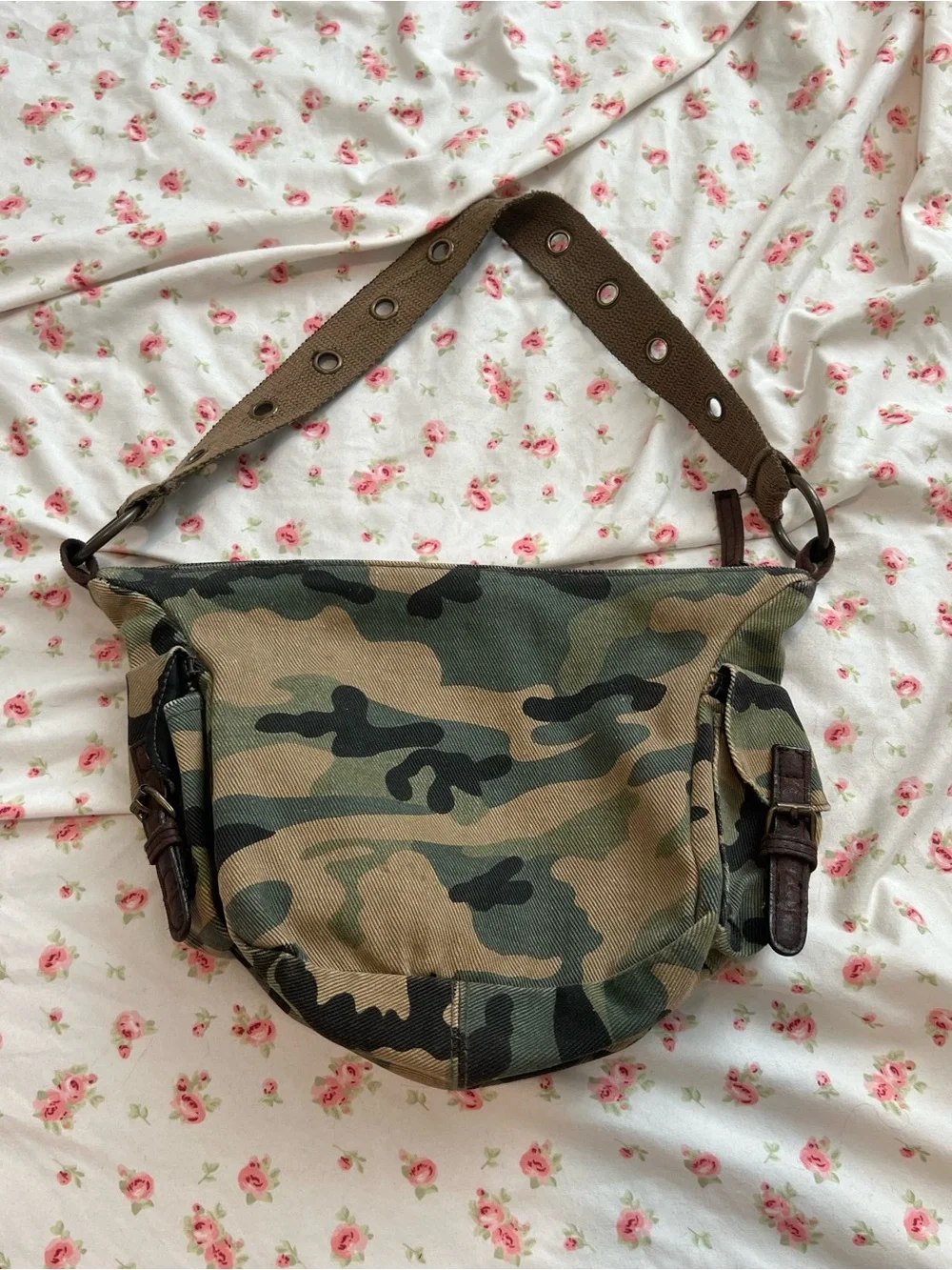 vintage y2k camo cargo purse